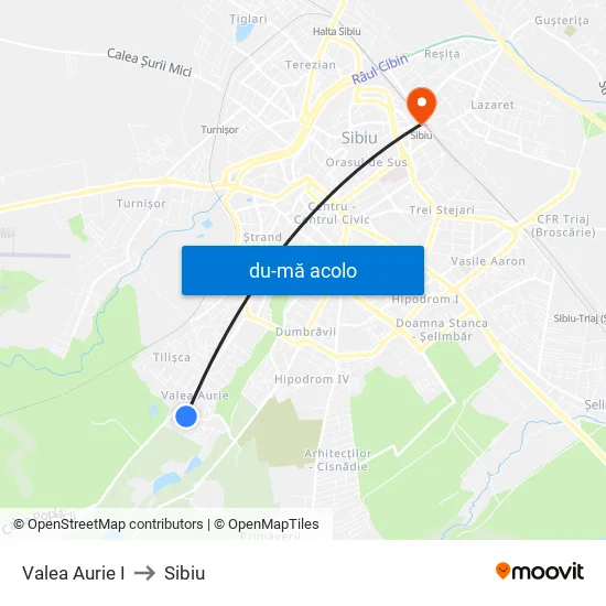 Harta de Valea Aurie I către Sibiu