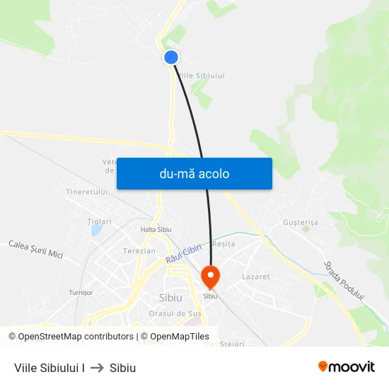 Harta de Viile Sibiului I către Sibiu