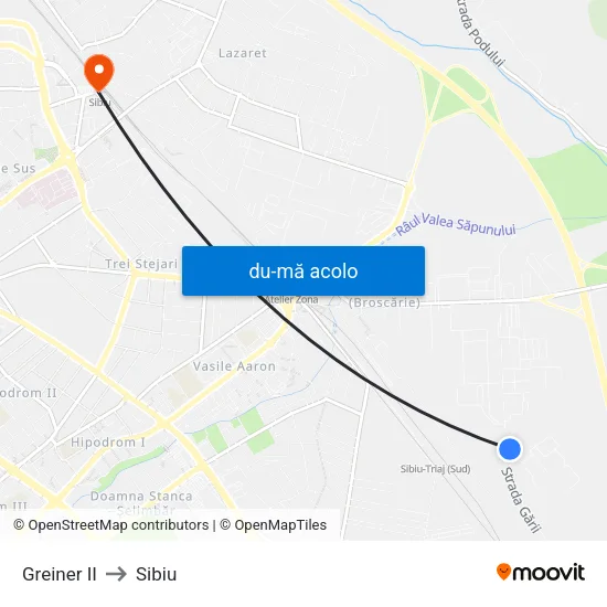 Harta de Greiner II către Sibiu