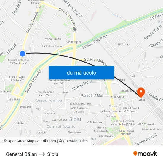 Harta de General Bălan către Sibiu