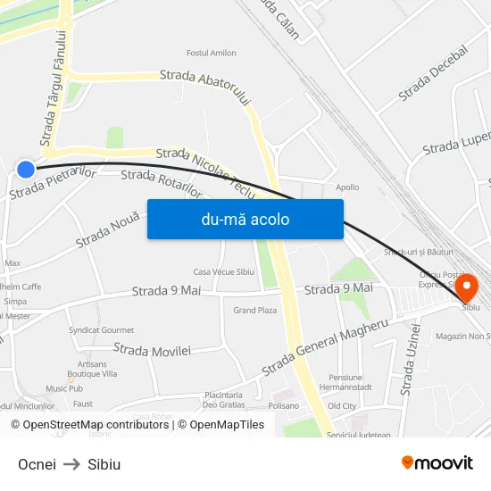 Harta de Ocnei către Sibiu