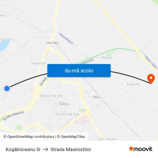 Harta de Kogălniceanu III către Strada Masinistilor