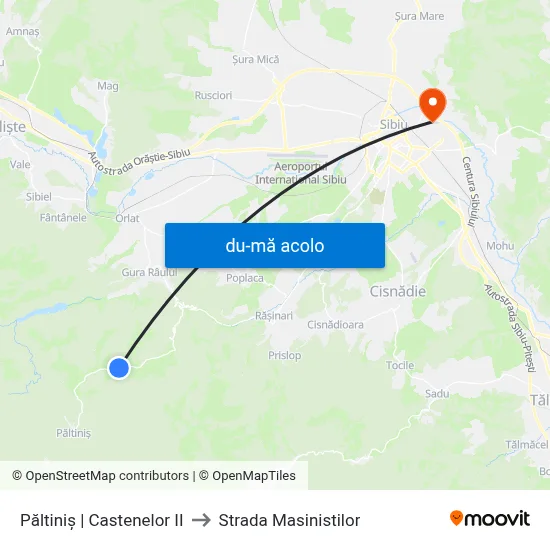 Harta de Păltiniș | Castenelor II către Strada Masinistilor