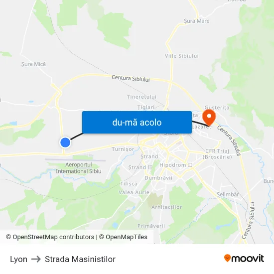 Harta de Lyon către Strada Masinistilor