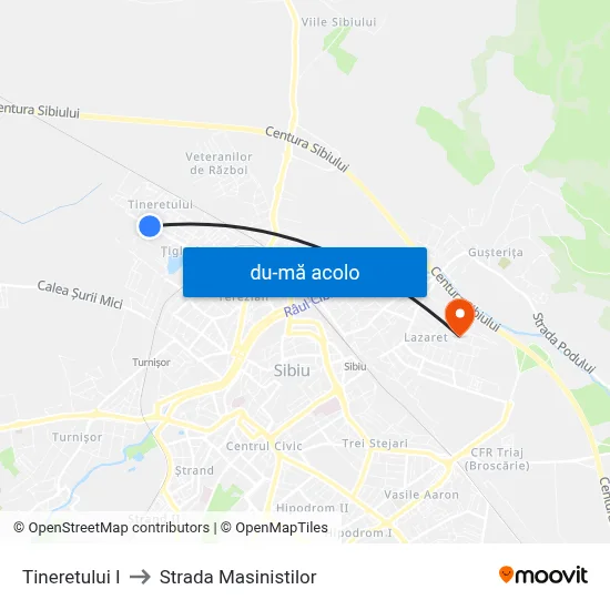 Harta de Tineretului I către Strada Masinistilor