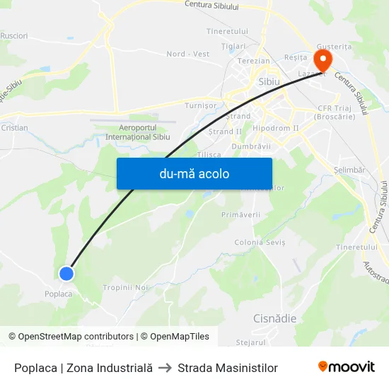Harta de Poplaca | Zona Industrială către Strada Masinistilor
