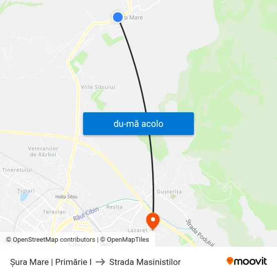 Harta de Șura Mare | Primărie I către Strada Masinistilor