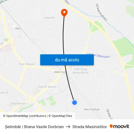 Harta de Șelimbăr | Brana Vasile Dorbrian către Strada Masinistilor