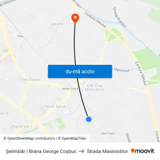 Harta de Șelimbăr | Brana George Coșbuc către Strada Masinistilor