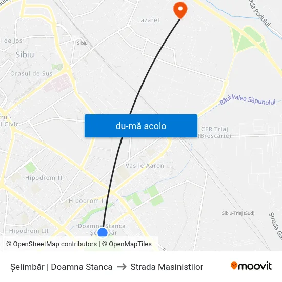 Harta de Șelimbăr | Doamna Stanca către Strada Masinistilor
