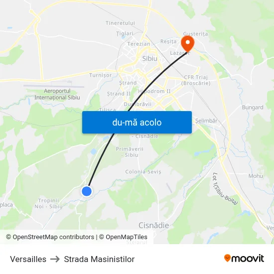 Harta de Versailles către Strada Masinistilor