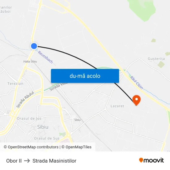 Harta de Obor II către Strada Masinistilor