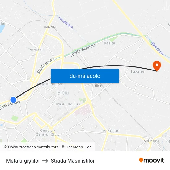 Harta de Metalurgiștilor către Strada Masinistilor