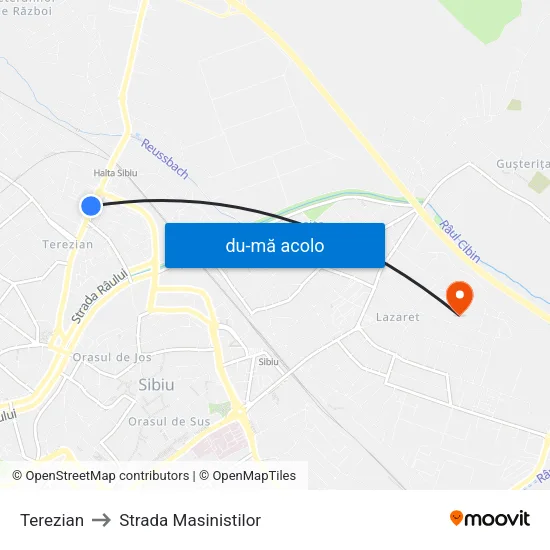 Harta de Terezian către Strada Masinistilor