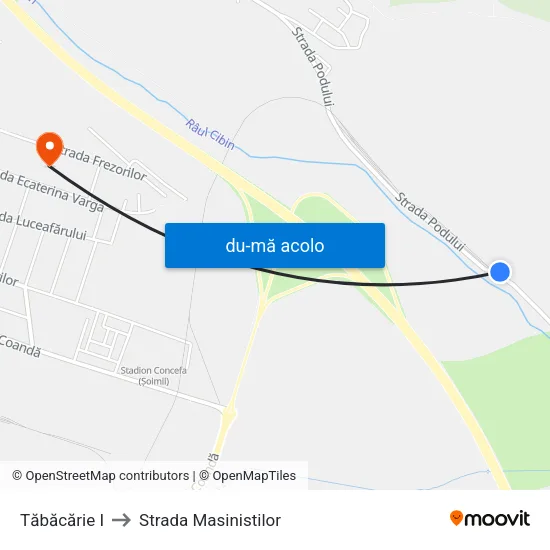 Harta de Tăbăcărie I către Strada Masinistilor