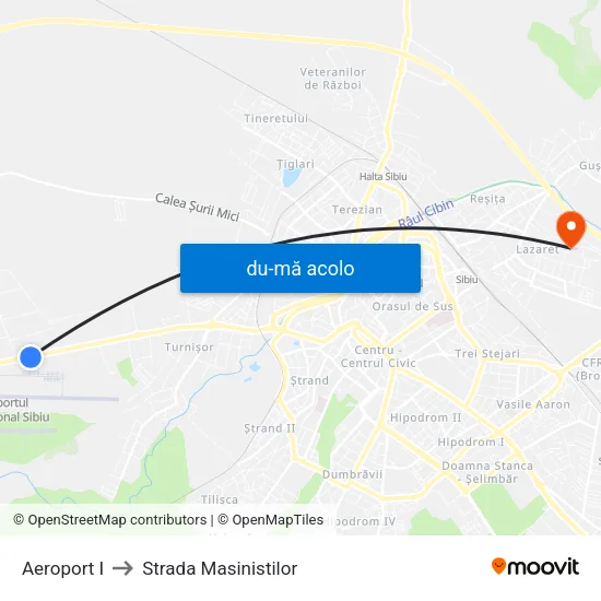 Harta de Aeroport I către Strada Masinistilor
