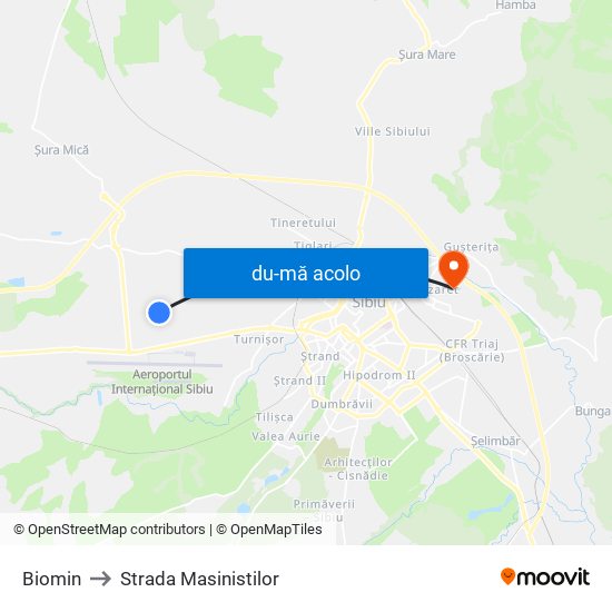 Harta de Biomin către Strada Masinistilor