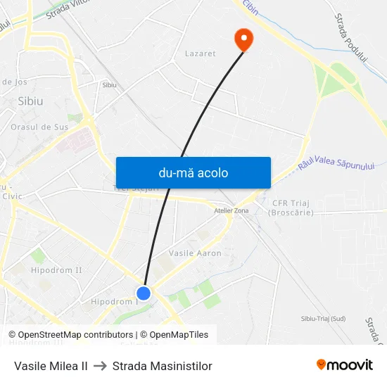 Harta de Vasile Milea II către Strada Masinistilor