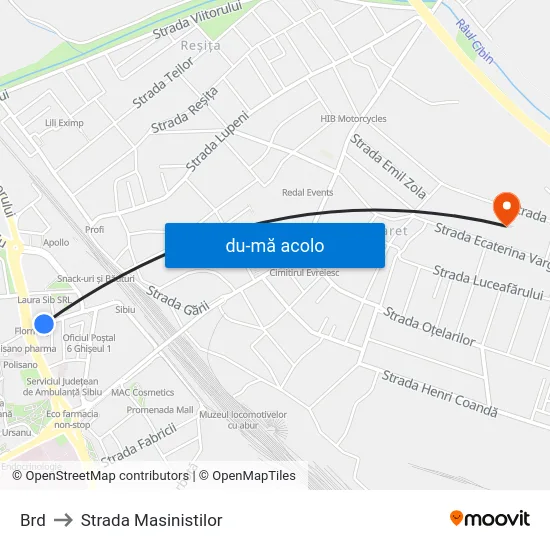 Harta de Brd către Strada Masinistilor