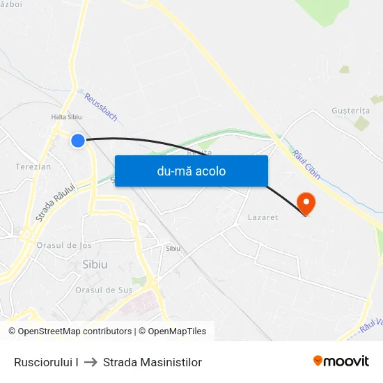 Harta de Rusciorului I către Strada Masinistilor