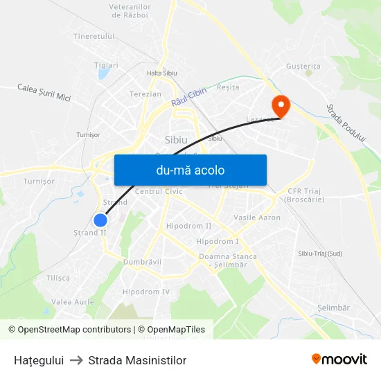 Harta de Hațegului către Strada Masinistilor