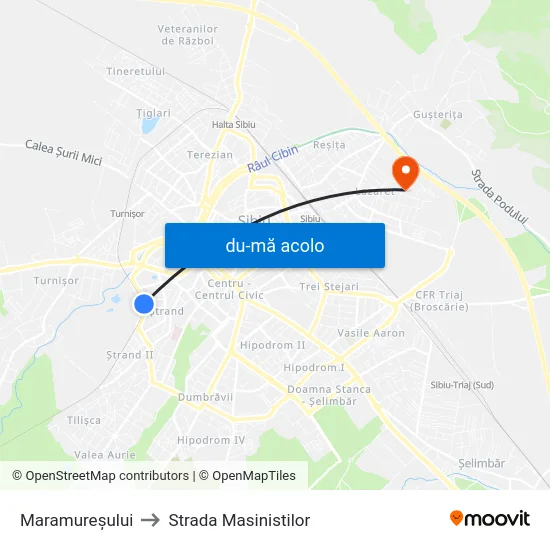 Harta de Maramureșului către Strada Masinistilor
