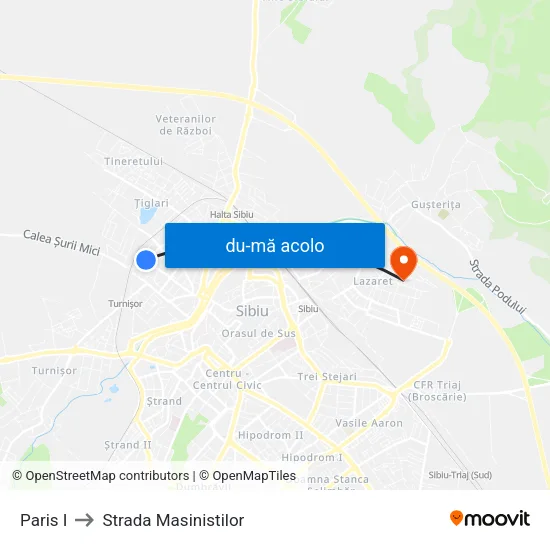 Harta de Paris I către Strada Masinistilor