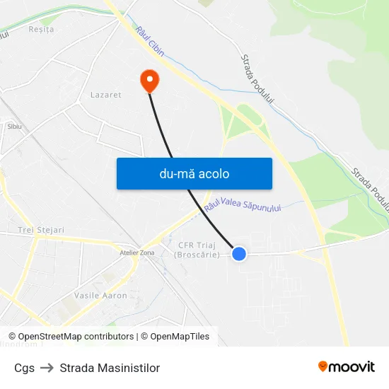 Harta de Cgs către Strada Masinistilor