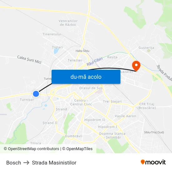 Harta de Bosch către Strada Masinistilor