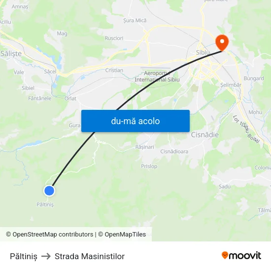 Harta de Păltiniș | Schitul Păltiniș II către Strada Masinistilor