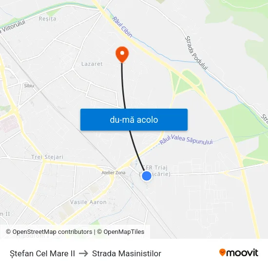 Harta de Ștefan Cel Mare II către Strada Masinistilor