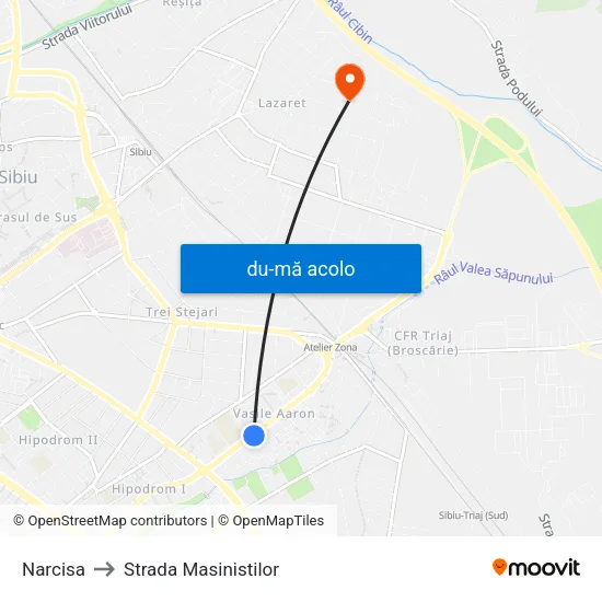 Harta de Narcisa către Strada Masinistilor