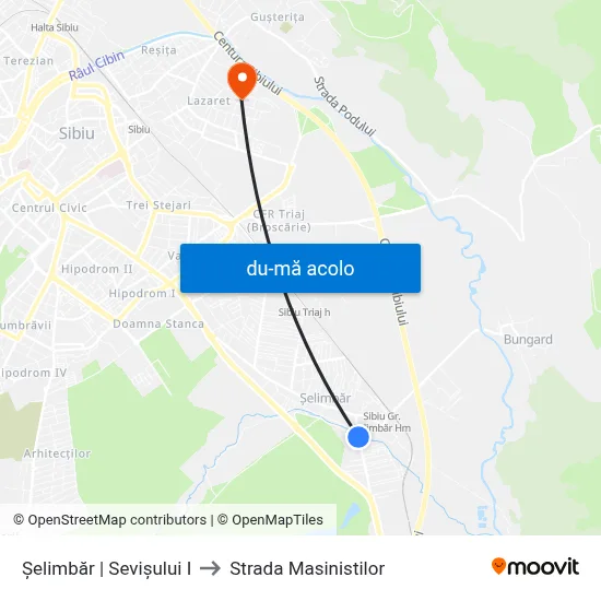 Harta de Șelimbăr | Sevișului I către Strada Masinistilor