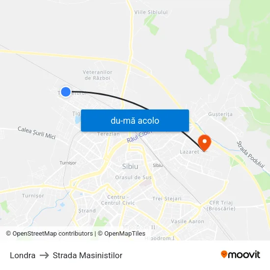 Harta de Londra către Strada Masinistilor