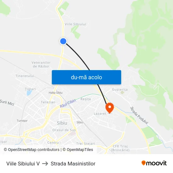 Harta de Viile Sibiului V către Strada Masinistilor