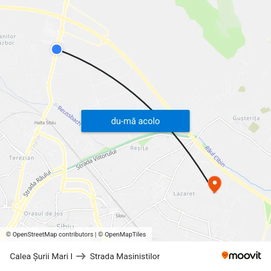 Harta de Calea Șurii Mari I către Strada Masinistilor
