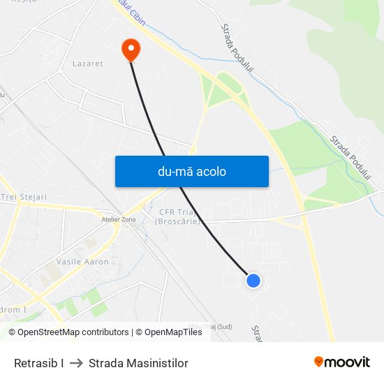Harta de Retrasib I către Strada Masinistilor