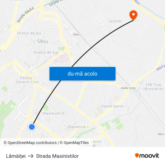 Harta de Lămâiței către Strada Masinistilor