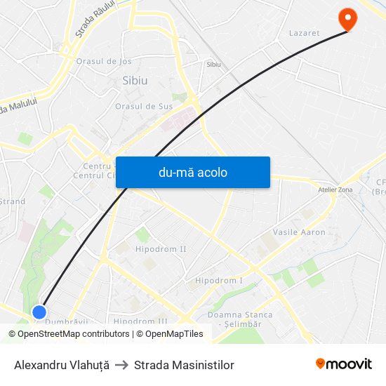 Harta de Alexandru Vlahuță către Strada Masinistilor