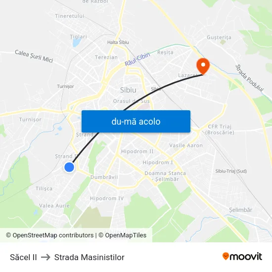 Harta de Săcel II către Strada Masinistilor