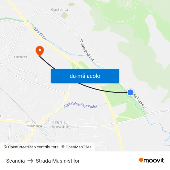 Harta de Scandia către Strada Masinistilor