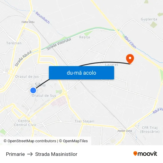 Harta de Primarie către Strada Masinistilor
