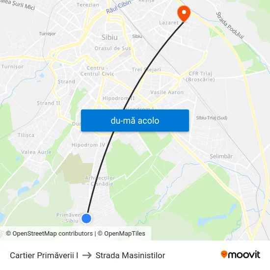 Harta de Cartier Primăverii I către Strada Masinistilor
