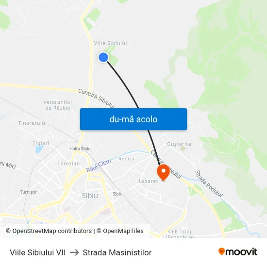 Harta de Viile Sibiului VII către Strada Masinistilor