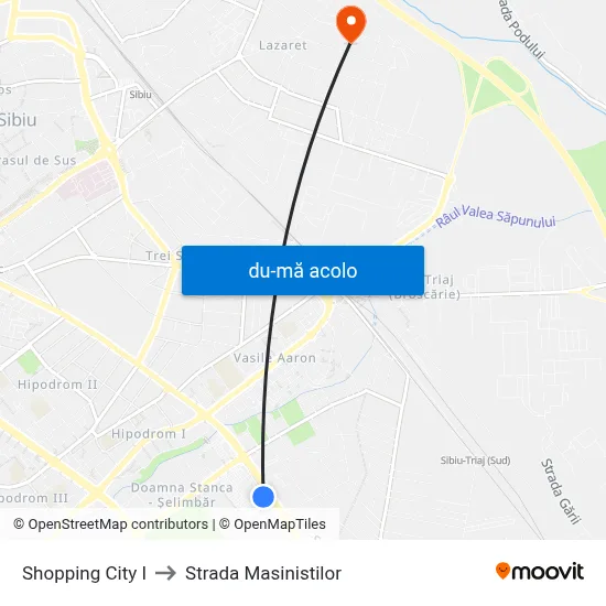 Harta de Shopping City I către Strada Masinistilor