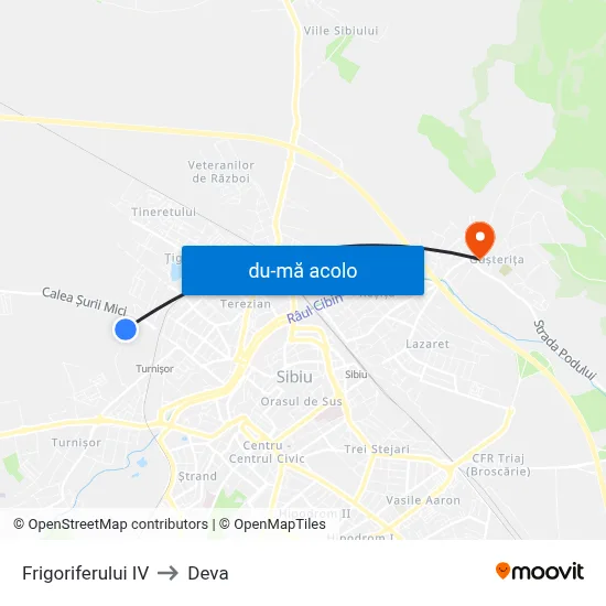 Harta de Frigoriferului IV către Deva