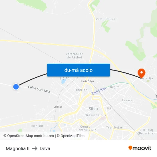 Harta de Magnolia II către Deva