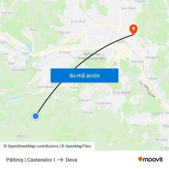 Harta de Păltiniș | Castenelor I către Deva