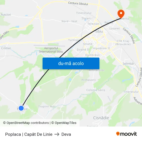 Harta de Poplaca | Capăt De Linie către Deva