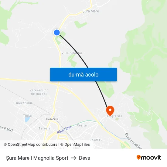 Harta de Șura Mare | Magnolia Sport către Deva